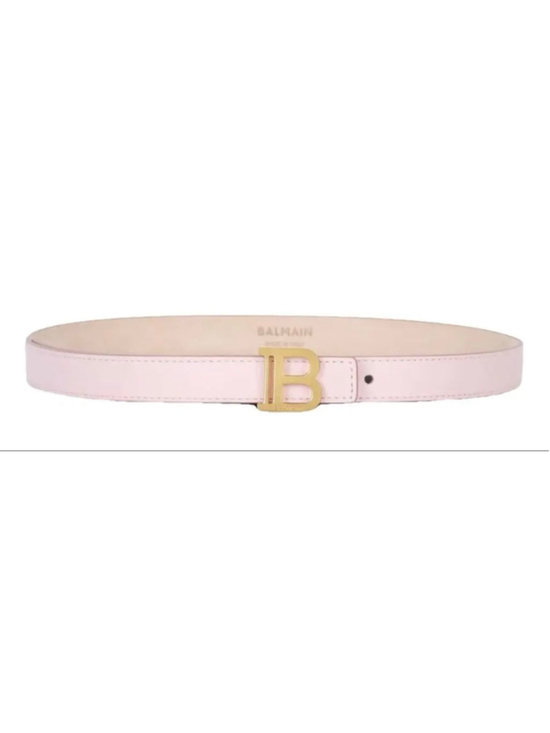 Like New BALMAIN Pink Logo-Buckle Reversible Leather Belt 90cm/L